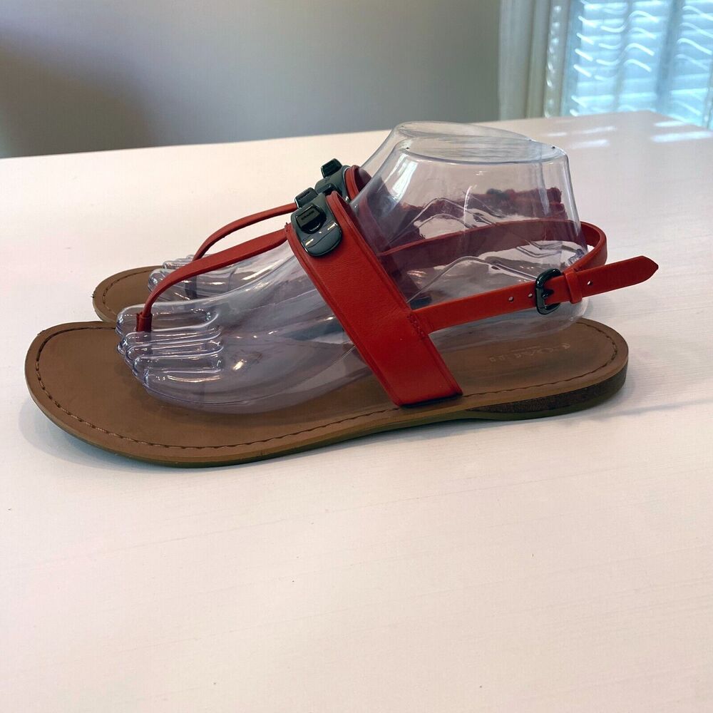 Coach‎ Burnt Orange Gracie Sandal Swagger Thong Sandals US Size 10 B EU Size 40 - Picture 3 of 10